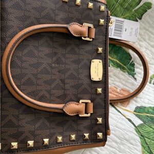 Michael Kors Brown Studded Handbag